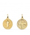 Médaille de Saint Benoit Or 18K Mate et Brillant 16mm