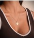 Medalla de San Benito Oro 18K Mate y Brillo 16mm