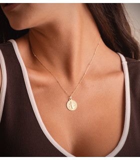 Medalla San Benito Monje 9 kilates 18mm