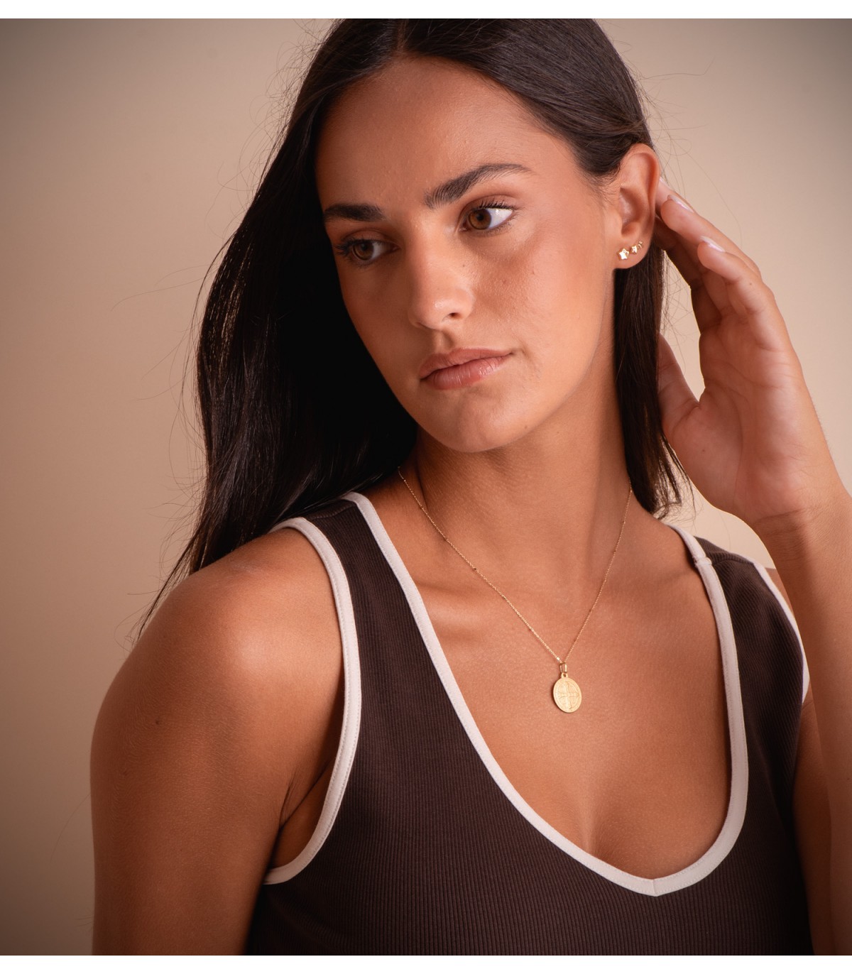 Médaille Saint Benoit Or 375 18mm