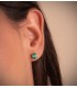 Pendientes Esmeralda Oval Nora Oro blanco 18K , pendientes novia y mujer