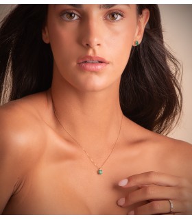 Collier pour femme Nora Or Jaune 18K Émeraude Oval