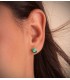 Ohrstecker Smaragd Oval 4 Krappe | Goldohrringe 750/ 18K, Schmuck für Damen