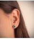 Orecchini con diamanti e smeraldo, ideale a lobo, forma a bottone - Gioielli donna.