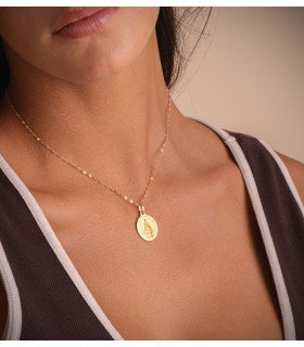 Chaîne Fleur Martelée 1.5 mm 18 Carats 40 cm | Collier femme avec chaînette diamantée