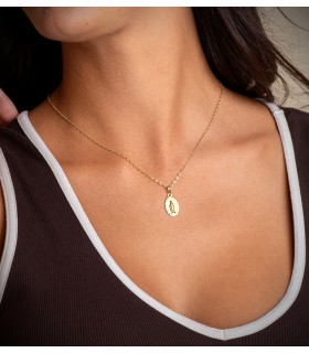 Medalla Virgen Milagrosa Oro Amarillo 18K 15mm - Medalla virgencita para mujer