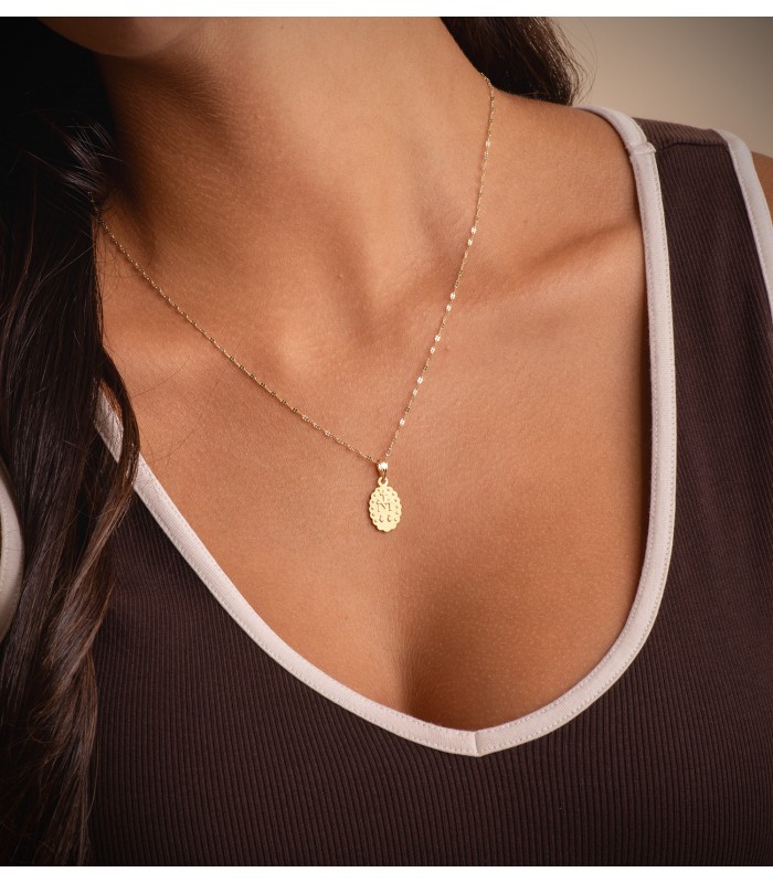 Colgante oro Medalla Virgen Milagrosa 18 Ktes 16mm