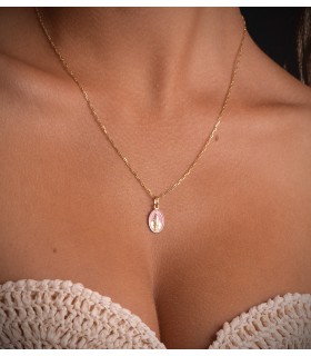 Medalla Milagrosa 18K Esmalte rosa 16,5mm