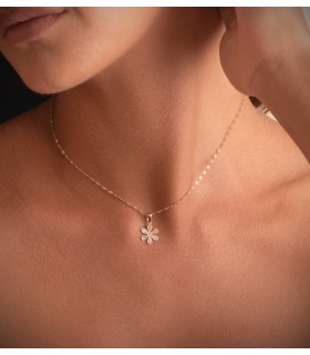 Pendentif Fille marguerite 14mm Or 750