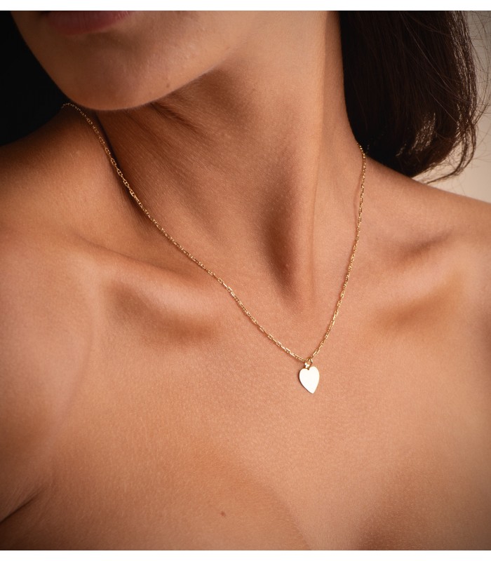 Ciondolo personalizzato con iniziale Cuore oro 18kt 12mm, gioielli donna