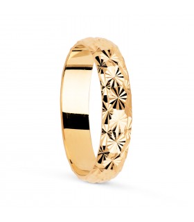 Fede nuziale Fiori 4 mm Oro 18Kt.