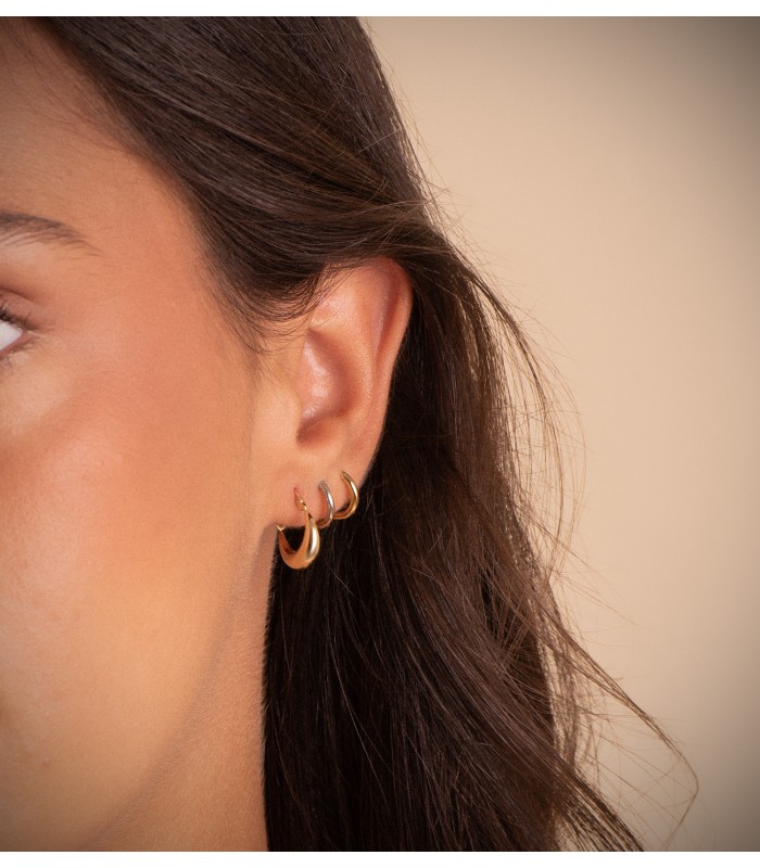 Aros Morcilla Oro Amarillo 18K 11 mm