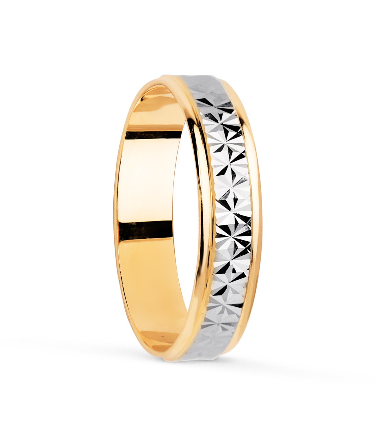 Fede nuziale Atrani 4 mm Oro 18Kt bicolore.