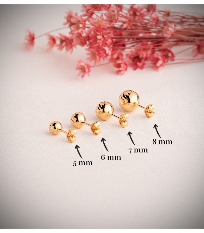 Orecchini sfere Annunziata oro giallo 18kt 6mm