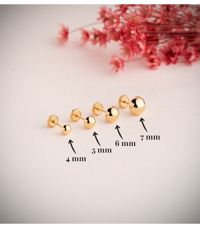 Clous d'oreilles or jaune Esther 6 mm 18 Carats