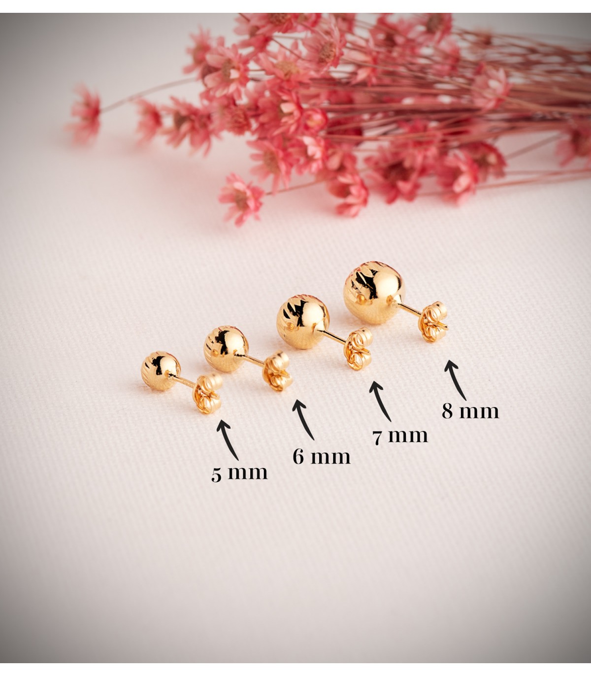 Orecchini sfere Annunziata oro giallo 18kt 7mm