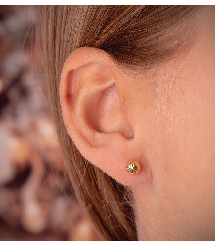 Boucles d'oreilles boules Annunziata or jaune 18K 6mm