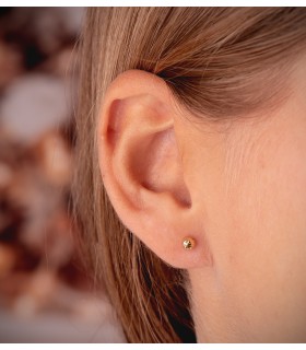 Pendientes oro amarillo Annunziata bola tallada 4 mm 18 Ktes