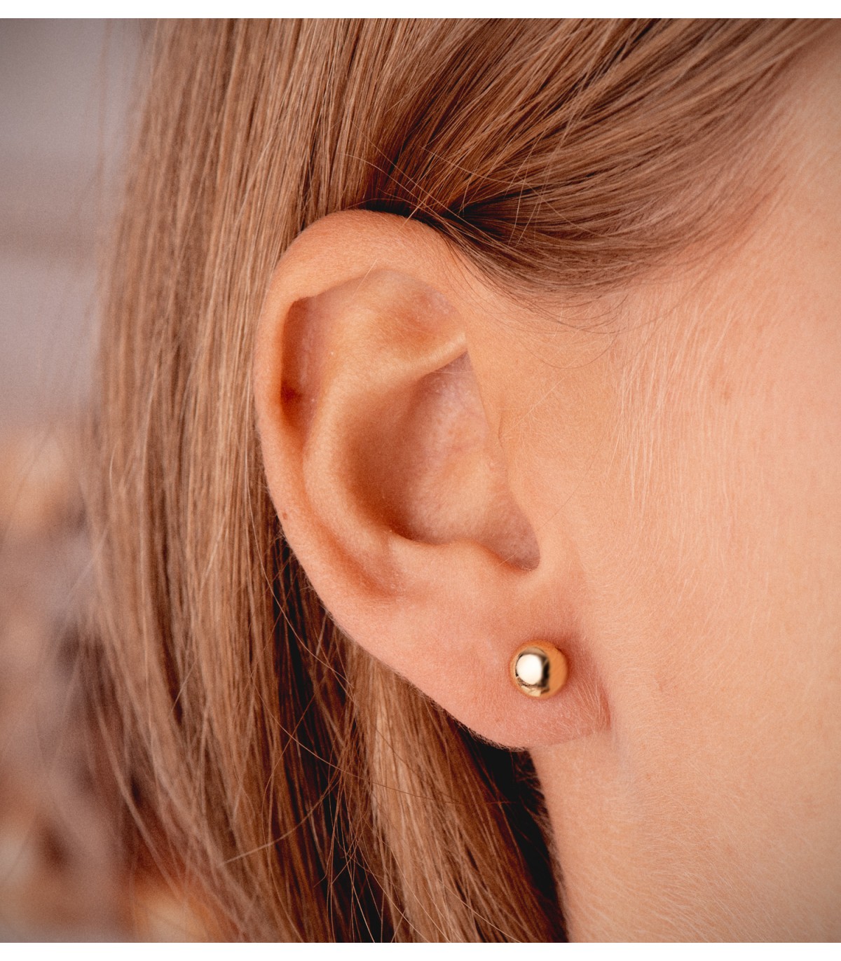 Ohrstecker Ohrringe, Halbkugel, rund, glänzend, 6 mm, 18K Gelbgold | N7003-6AP DAMEN