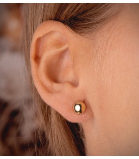 Ohrstecker Ohrringe, Halbkugel, rund, glänzend, 7 mm, 18K Gelbgold | N7003-7AP DAMEN