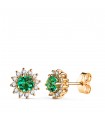 Ohrringe mit Smaragd und Diamant Idril 18K Gold