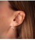 Boucles d'oreilles or femme Paula 750, créoles ouverts ovales avec zircones
