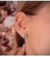Pendientes Idril Diamantes y Esmeralda Oro 18K, para novia y boda.