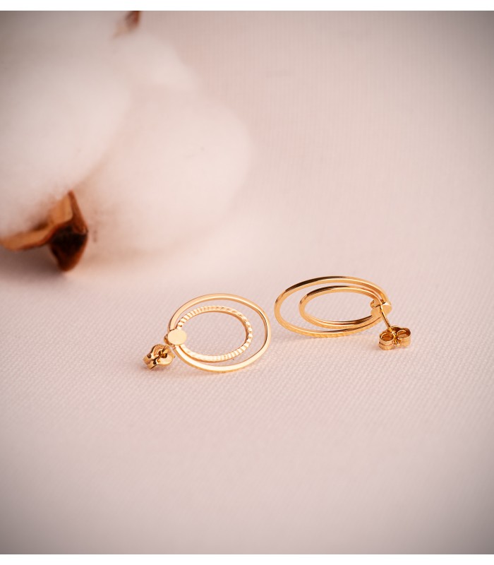 Pendientes aros Nilo oro amarillo 18 K. Aros de mujer en oro 18 kilates.