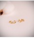 Pendientes aros Ancla oro bicolor 18 K, aros abiertos mujer.