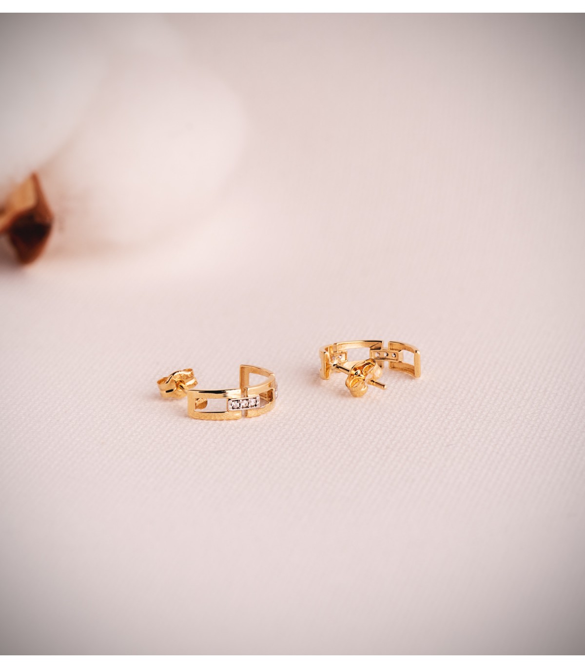 Boucles d'oreilles créoles Chaîne d'ancre 2 ors 750, bijoux femme