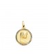 Medaglia Madonna Maria oro 375 16mm rigata, per regalo battesimo o comunione.