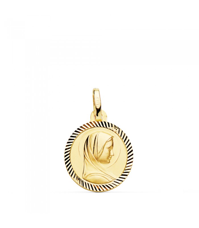 Medalla María Francesa Oro 9 kt 16mm Hélice