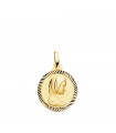 Medalla María Francesa Oro 9 kt 16mm Hélice