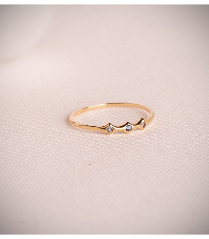 Anillo con piedras Pamela Oro 18K