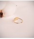 Anillo de oro corazones entrelazados con forma orgánica, 18kts
