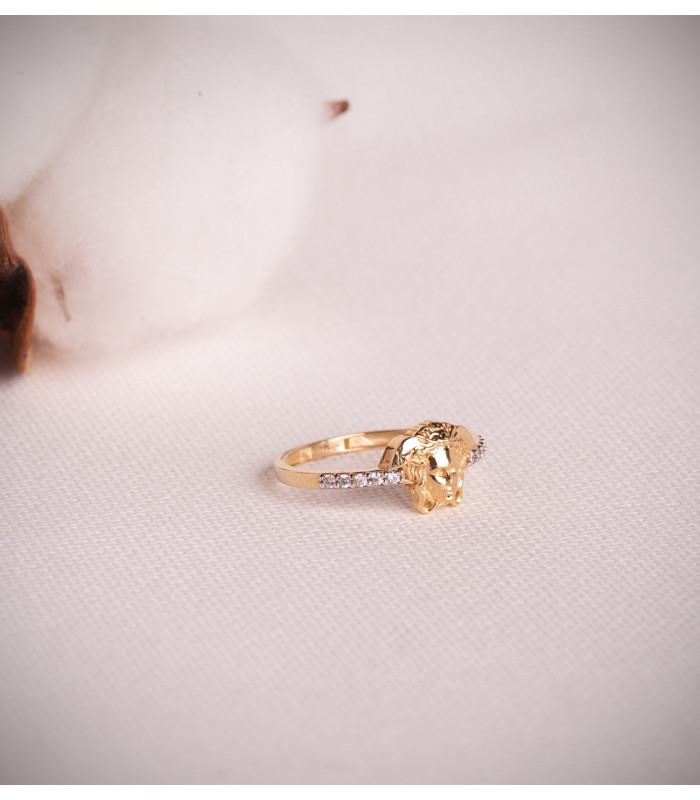Bague avec tête de Méduse 2 ors 750, bagues femme avec gorgone
