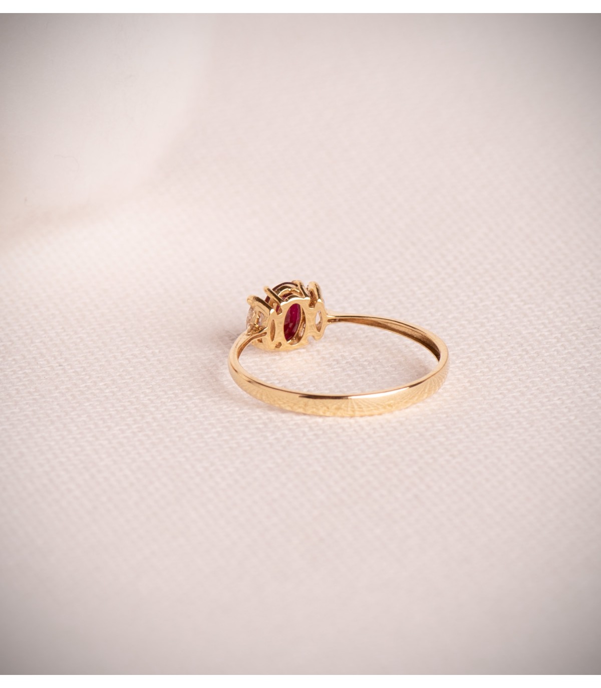 Anillo de rubí y diamantes - Oro amarillo 18 kilates, ideal regalo para mujer: Navidad, Compromiso Boda.
