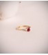 Bague rubis et diamants en or jaune 750, cadeau idéal pour femme : Noël, fiançailles.