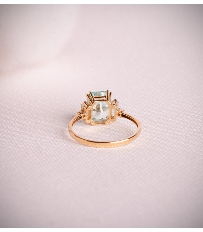 Bague femme Montréal topaze paraïba Or 18K