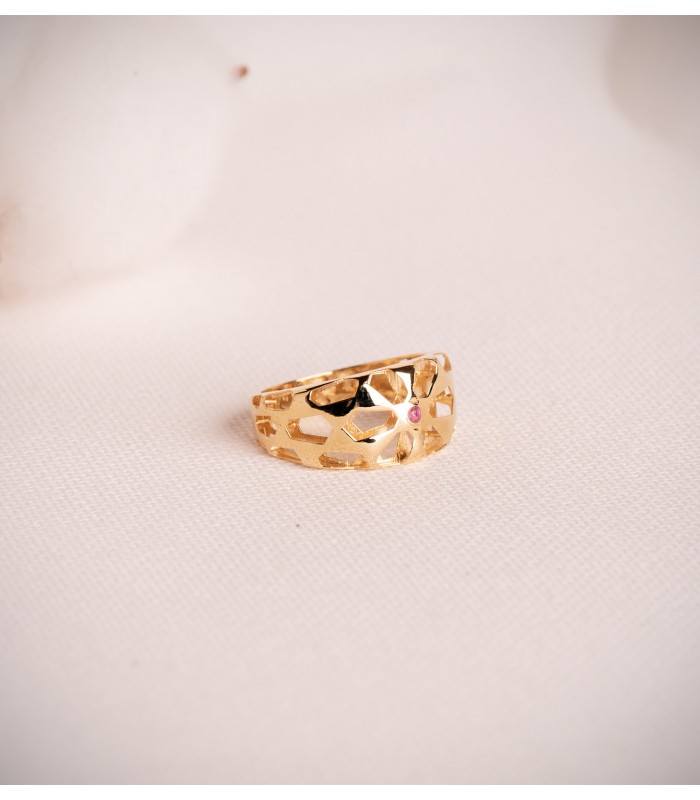Anillo de oro Yolanda banda calada 18 kt