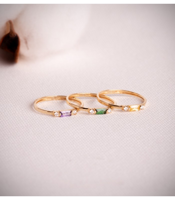 anillo de oro amarillo con citrino