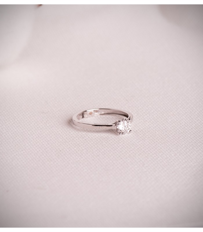 Nordlys - Bague solitaire avec diamant 0.500 carats Or blanc 18k