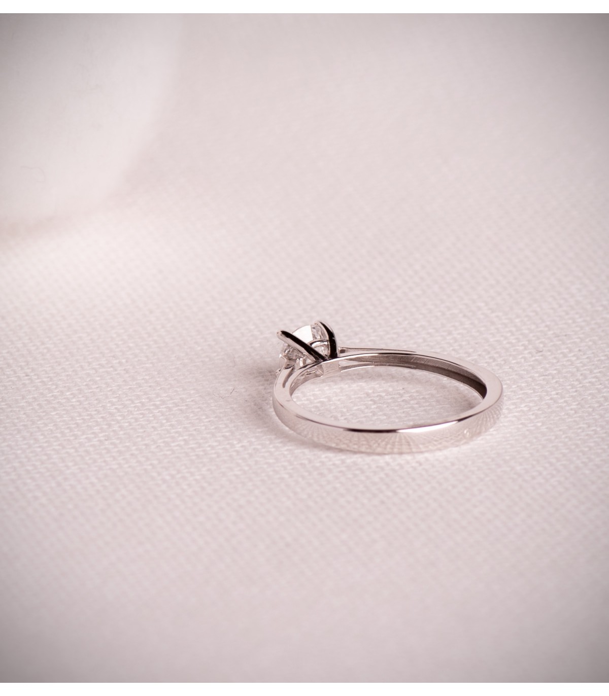 Nordlys - Bague solitaire avec diamant 0.500 carats Or blanc 18k