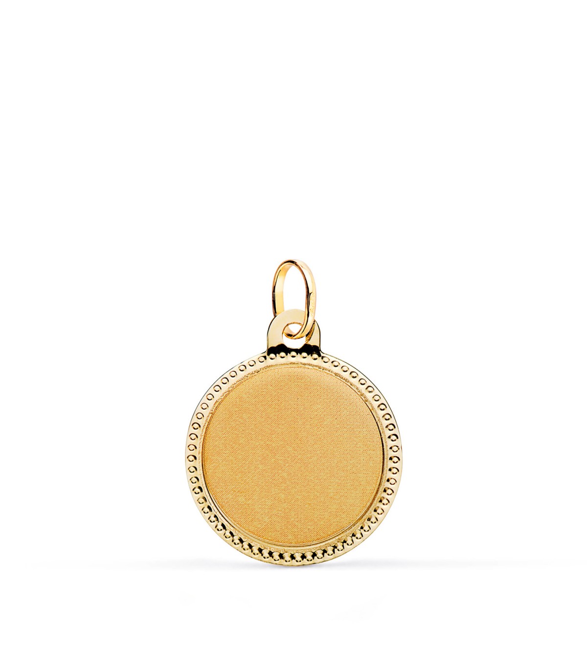 Médaille ronde personnalisée Or 375 16mm mate, pendentif pour gravure