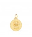 Medaglia satinata Madonna Maria 18kt 16mm