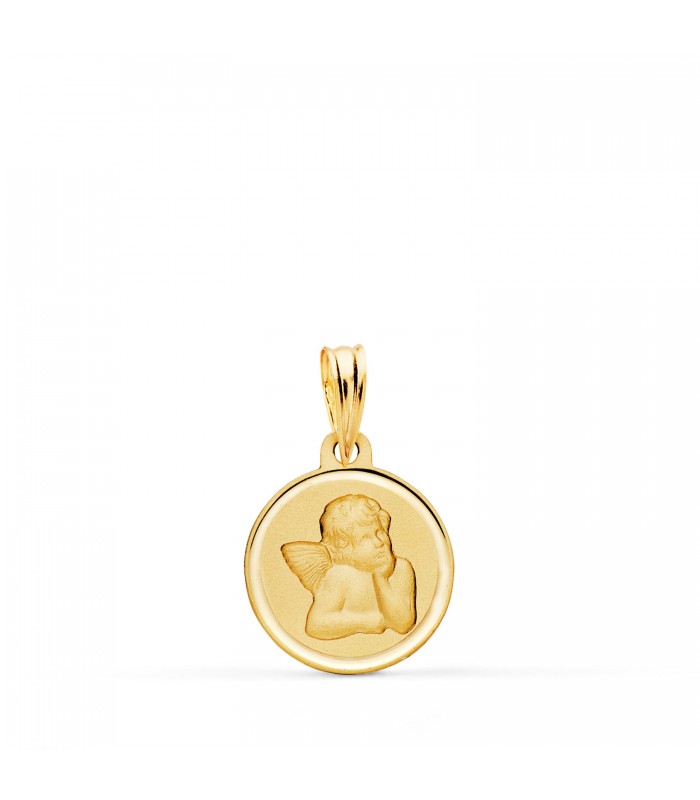 Medalla para bebé de ángel de la guarda - oro 18 kilates - joyeria online | Colgante 16mm