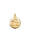 Medalla redonda Ángel Querubín Oro 18K 16mm