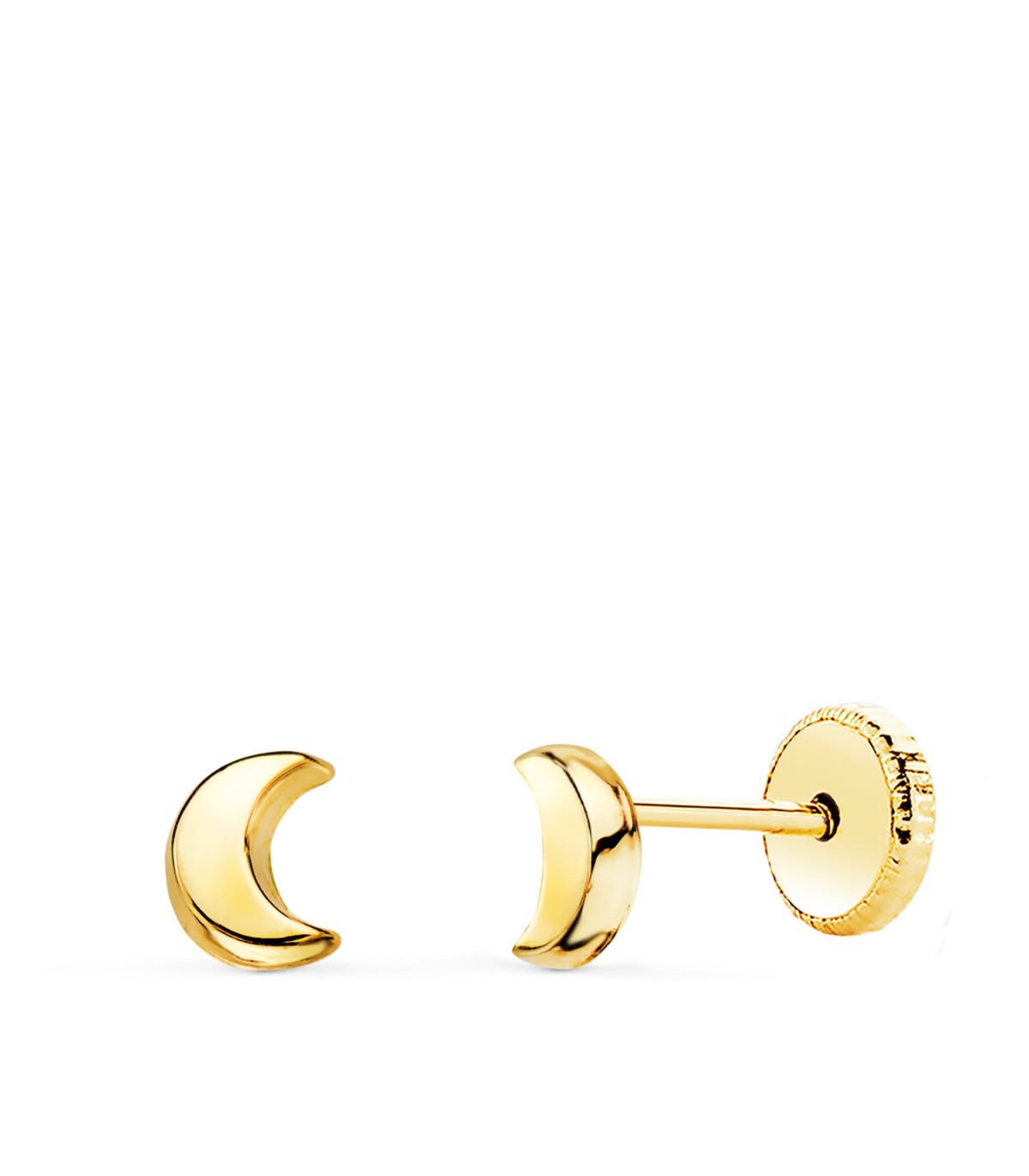 Pendientes niña Milla Oro Amarillo 18K luna 6,5mm