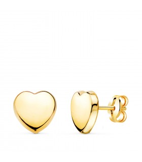 Pendientes oro Zarina corazón 18K 8mm, ideales para mujer