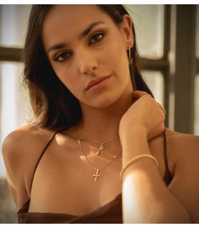 Scapolare della Madonna del Carmelo e Sacro Cuore di Gesù Oro 9kt 10 mm bordo lucido
